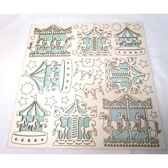 Mintay Chippies Chipboard Decor Elements Carousel Set  MT-CHIP2-D42 - Picture 1 of 4